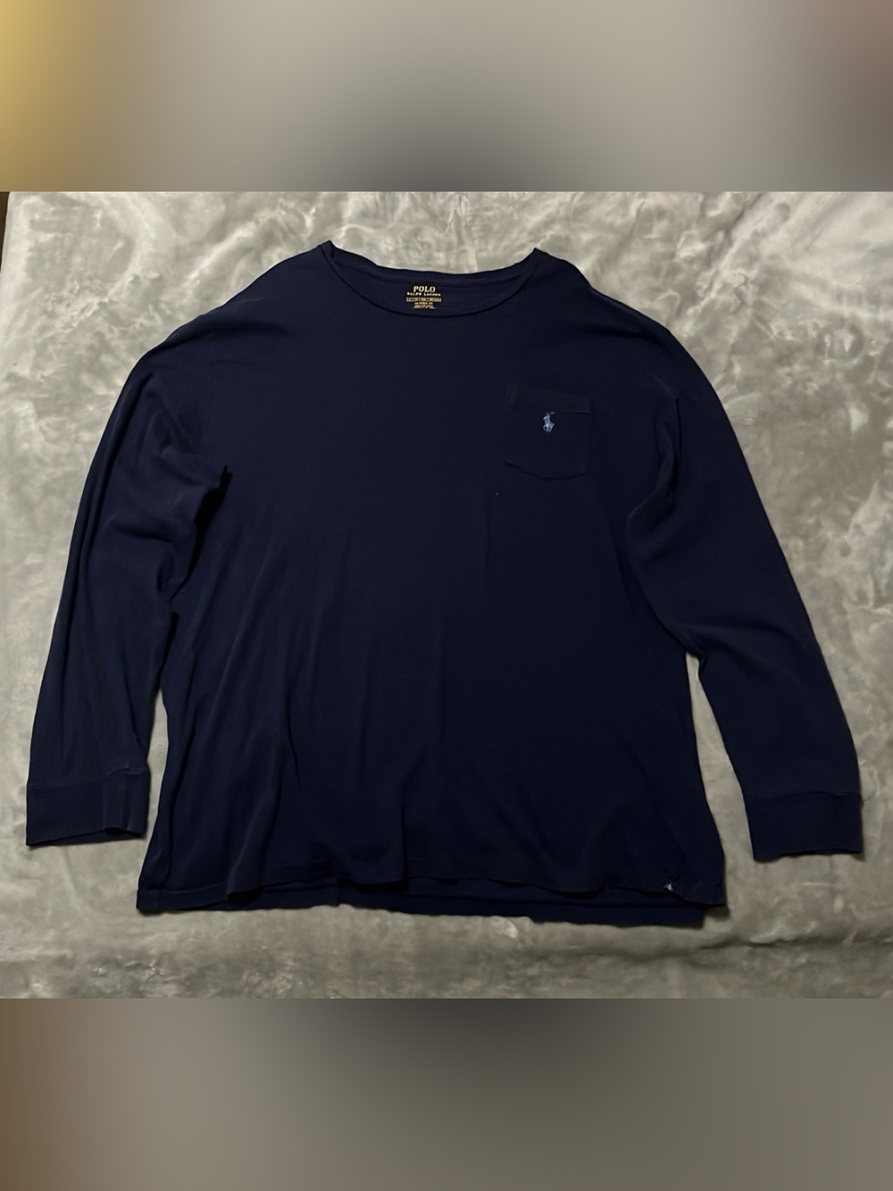 Polo Ralph Lauren Navy Long Sleeve Pocket T-Shirt Tee Mens Size XL